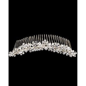 NWT- David’s Bridal Silver Bridal Comb w Rhinestones and Crystal Clusters